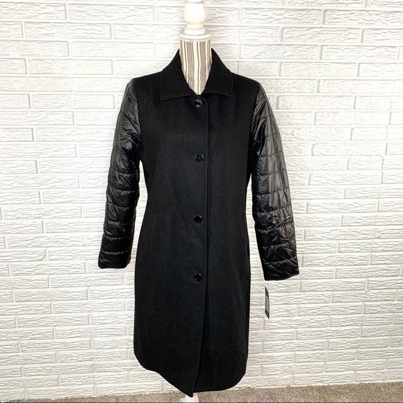 Jones New York Jackets & Blazers - Jones New York Black Wool Coat Puffer Sleeves